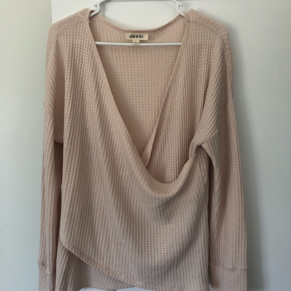 Fashion on Earth long sleeve wrap top thermal